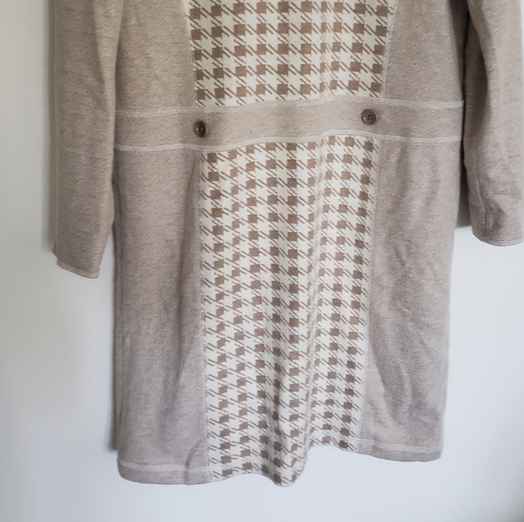 Worth New York Sweater Dress Tan Wool Blend Lagen Size 12 Cream Tan Maxi - Picture 5 of 11